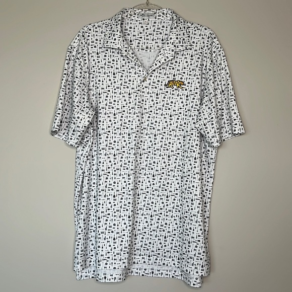 Peter Millar bond stretch white sports and music tiger golf polo - Picture 2 of 7